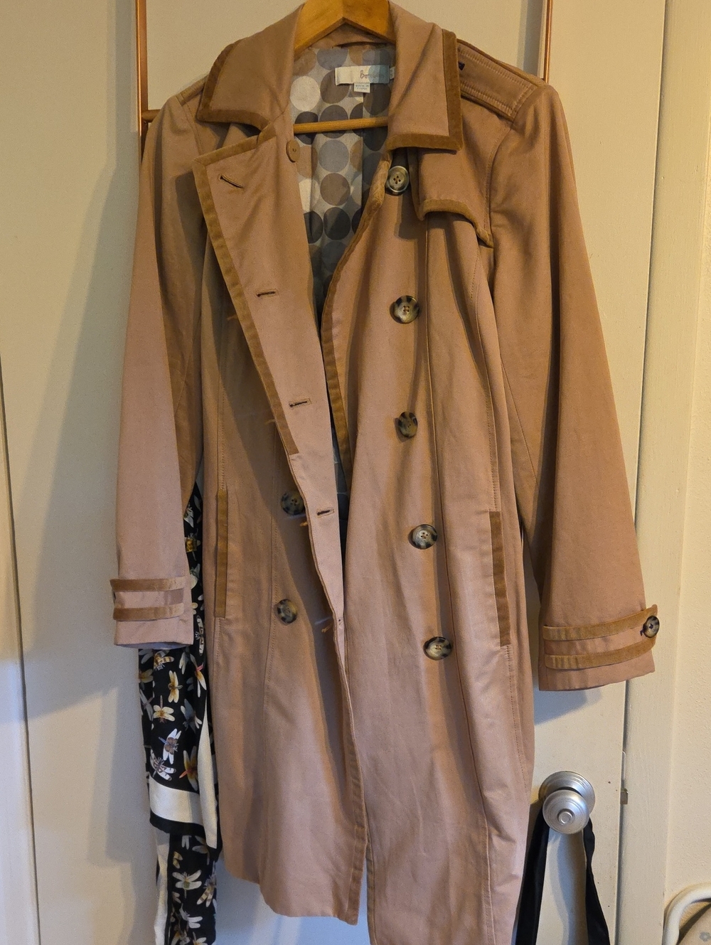 Boden Suede Brown Women's Trench Coat - Classic Double-Breasted Style